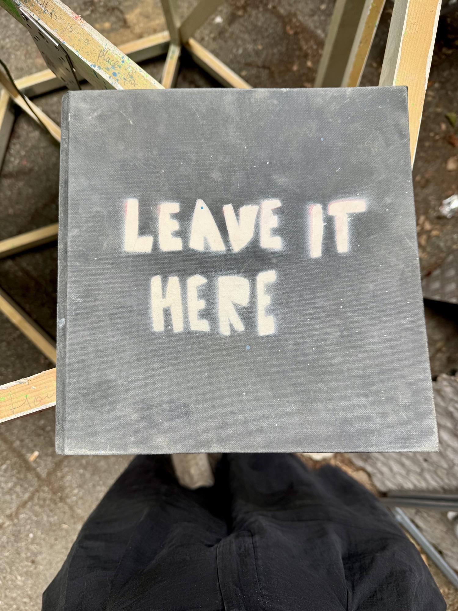 Book cover reading "Leave it here"