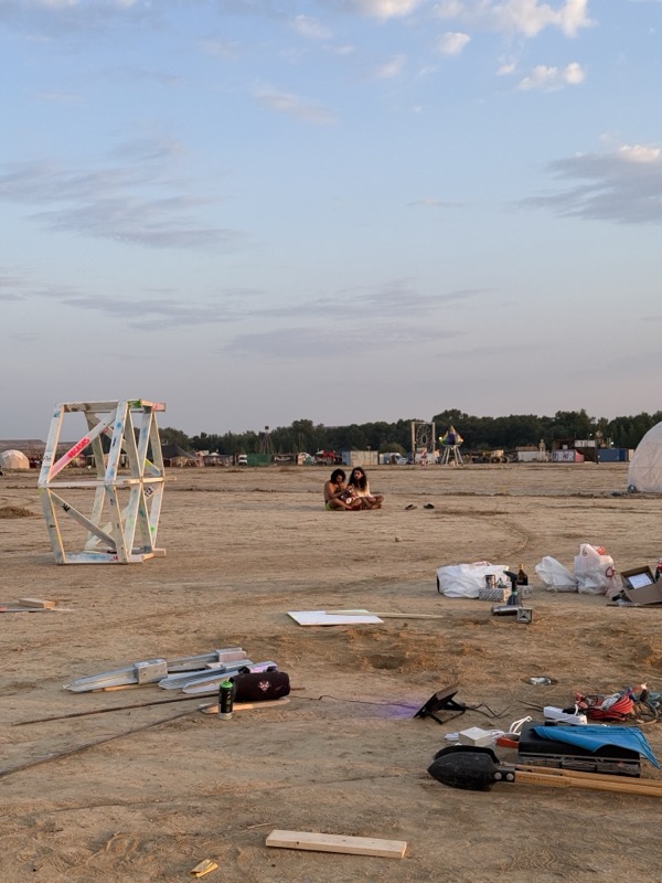 The build site on the playa